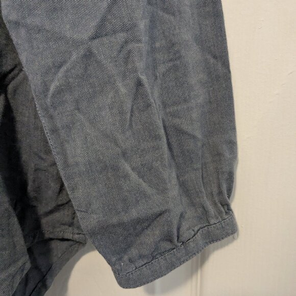 Peruvian Connection 100% Cotton Pleated Peasant Blouse Size 6 Blue Button - Picture 7 of 10